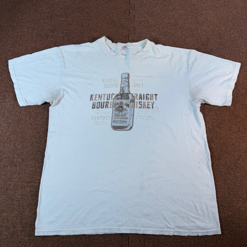 Jim Beam Kentucky Straight Bourbon Whiskey Graphic T-Shirt Mens Blue XL 3061